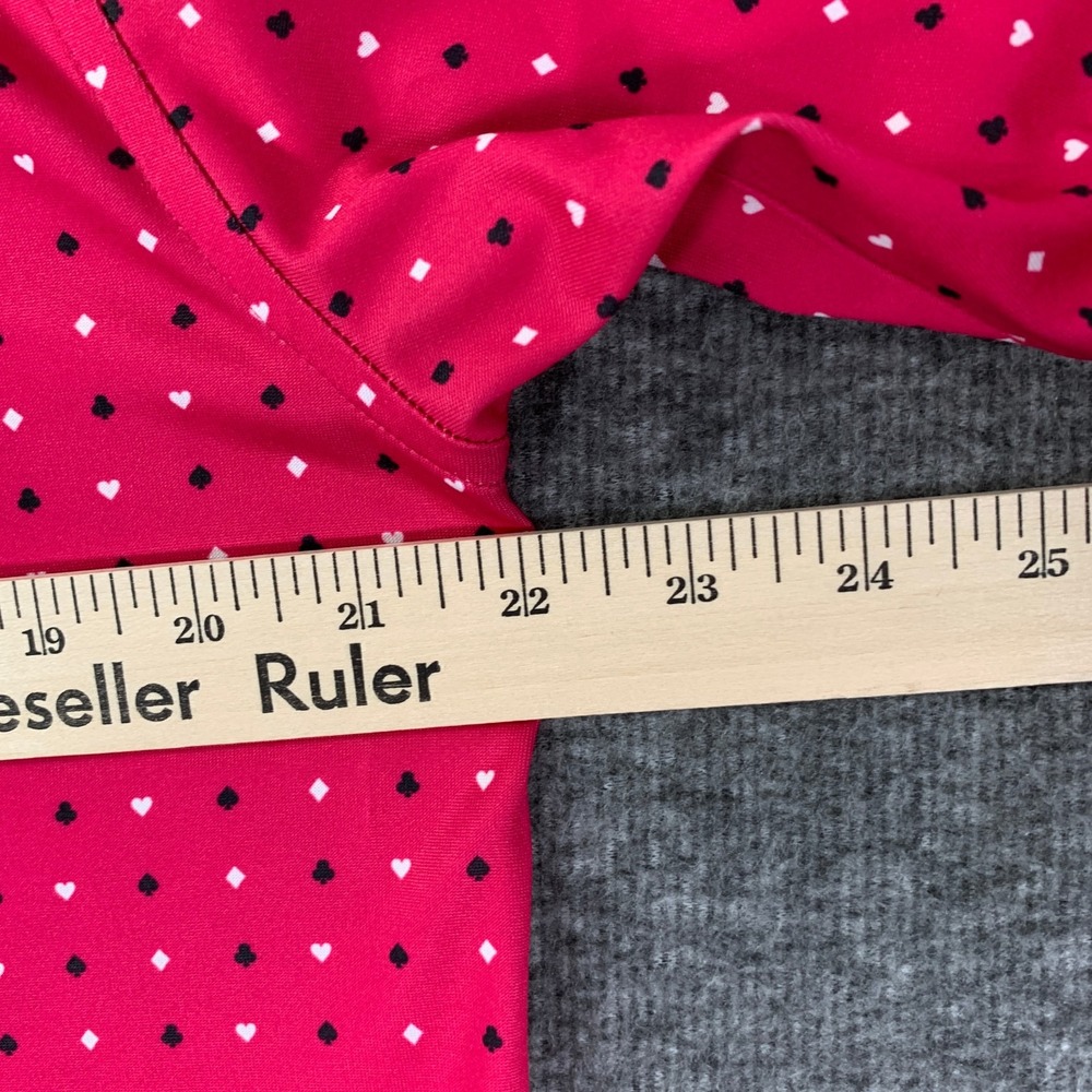 Donald Ross Geometric Polo Men Small Pink Ace Diamonds Hearts Golf Performance - Picture 9 of 10